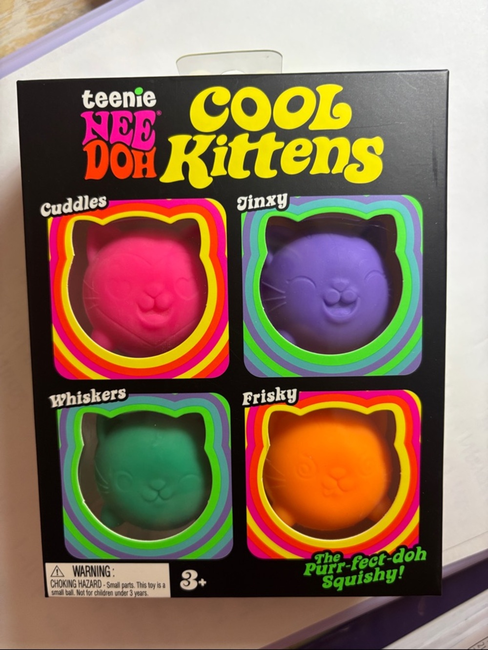 Teenie NEE DOH Cool Kittens 4-Pack - Pink, Purple, Green & Orange